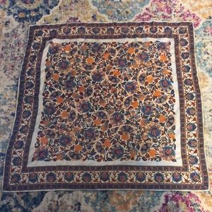 Floral patterned vintage silk scarf